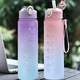 1L Gradient Sports Travel Water Drinking Bottle with Straw and Time Marker_13