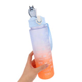 1L Gradient Sports Travel Water Drinking Bottle with Straw and Time Marker_5