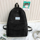 Anti-theft Corduroy Fashionable School Backpack for Women_11