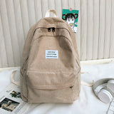 Anti-theft Corduroy Fashionable School Backpack for Women_12