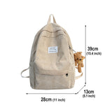Anti-theft Corduroy Fashionable School Backpack for Women_13