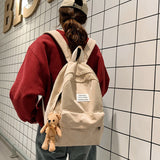 Anti-theft Corduroy Fashionable School Backpack for Women_2