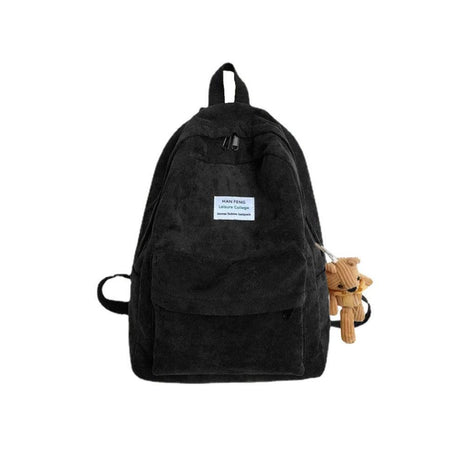 Anti-theft Corduroy Fashionable School Backpack for Women_0
