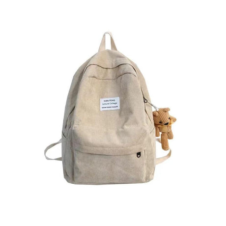 Anti-theft Corduroy Fashionable School Backpack for Women_1