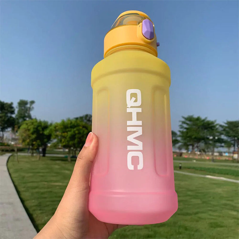 1.3L Gradient Color Sports Water Drinking Bottle with Straw and Time Marker_9