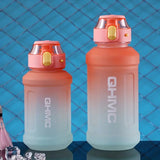 1.3L Gradient Color Sports Water Drinking Bottle with Straw and Time Marker_3