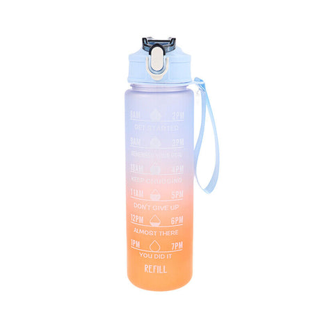 1L Gradient Sports Travel Water Drinking Bottle with Straw and Time Marker_1