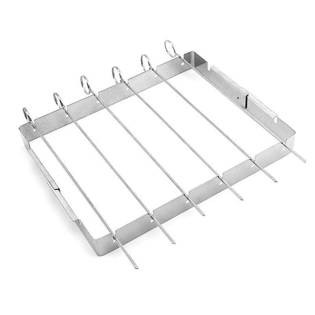 6 Skewers Foldable Stainless Steel BBQ Grill Rack_1