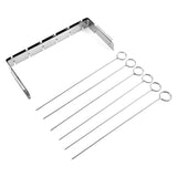6 Skewers Foldable Stainless Steel BBQ Grill Rack_2