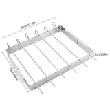 6 Skewers Foldable Stainless Steel BBQ Grill Rack_3