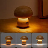 Wooden Mushroom LED Night Light for Bedroom - USB Rechargeable_8