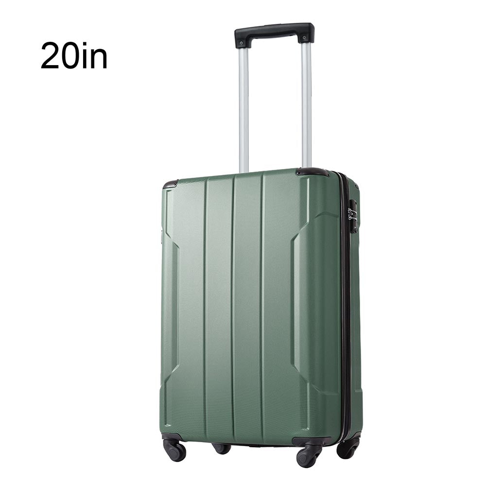 20In Expandable Lightweight Spinner Suitcase with Corner Guards - Green_2