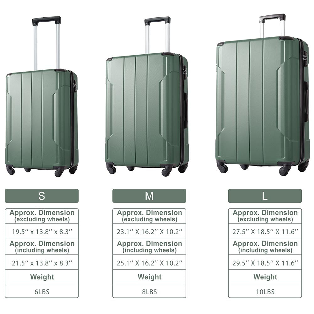 20In Expandable Lightweight Spinner Suitcase with Corner Guards - Green_5