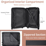 24In Expandable Lightweight Spinner Suitcase with Corner Guards - Black plus Brown_9