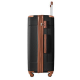 24In Expandable Lightweight Spinner Suitcase with Corner Guards - Black plus Brown_5
