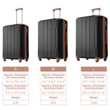 24In Expandable Lightweight Spinner Suitcase with Corner Guards - Black plus Brown_6