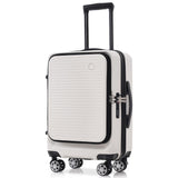 20-Inch Carry-on Luggage with Front Pocket, USB Port, and Carrying Case - White_3