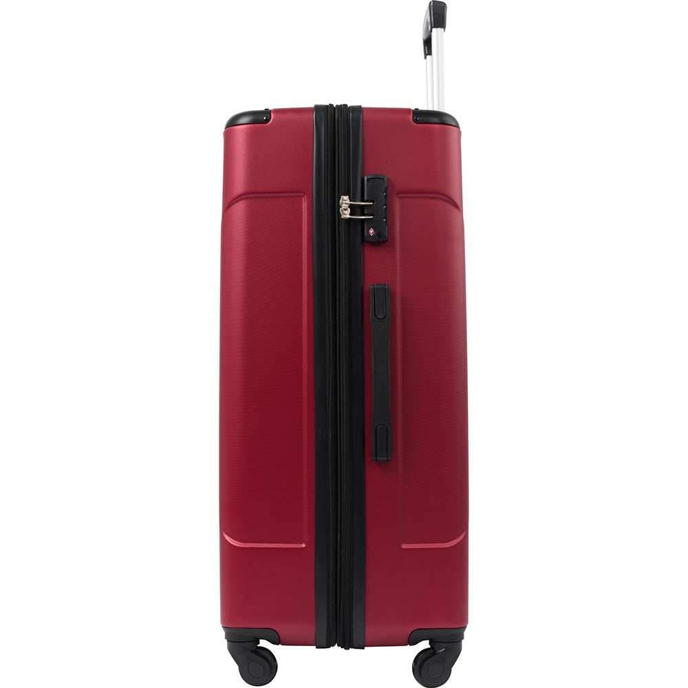 1Pc 28In Expandable Lightweight Spinner Suitcase with Corner Guards - Red_4