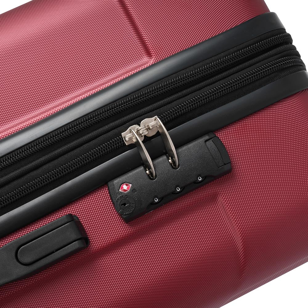 1Pc 28In Expandable Lightweight Spinner Suitcase with Corner Guards - Red_8