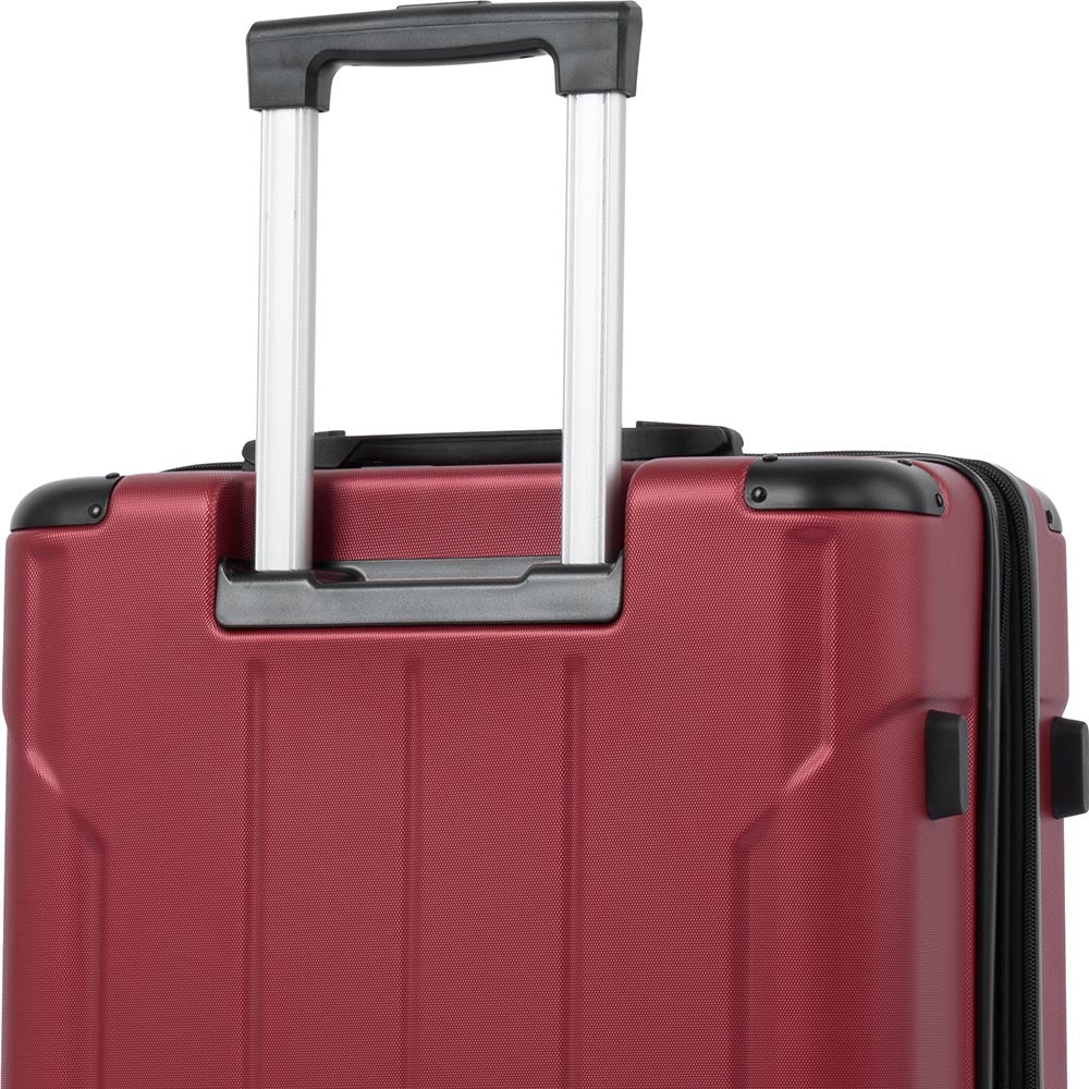 1Pc 28In Expandable Lightweight Spinner Suitcase with Corner Guards - Red_9