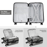 20-Inch Carry-on Luggage with Front Pocket, USB Port, and Carrying Case - Grey_8
