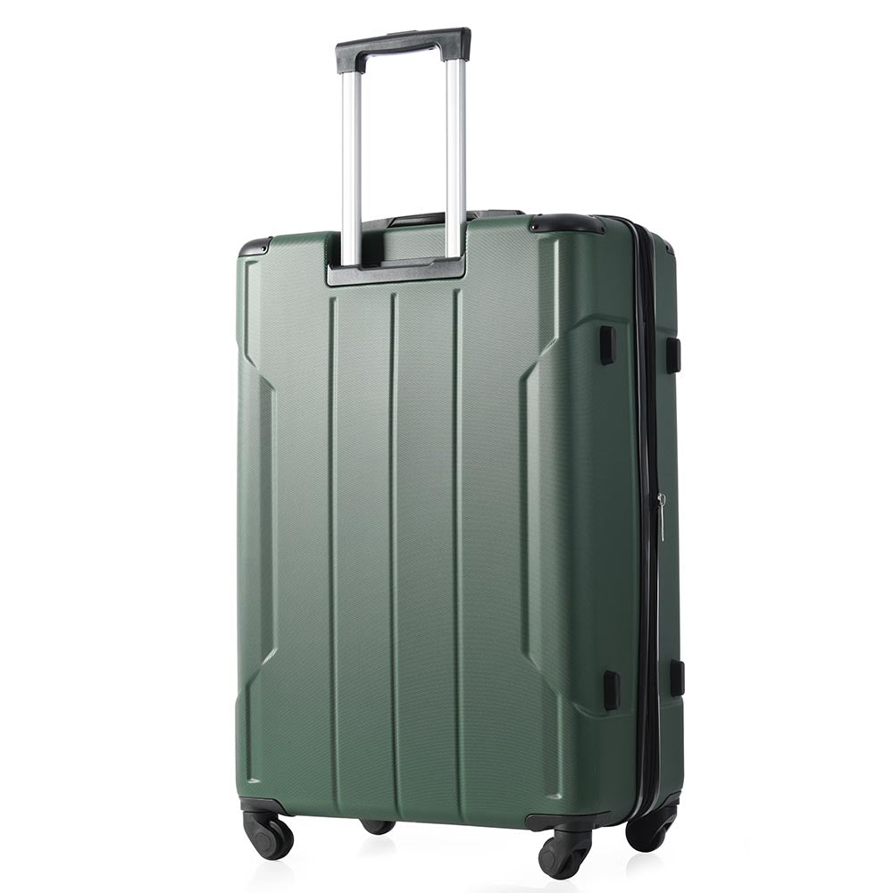 1Pc 28In Expandable Lightweight Spinner Suitcase with Corner Guards - Green_3