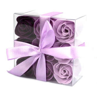 Set of 9 Soap Flowers - Lavender Roses  x3 Packs