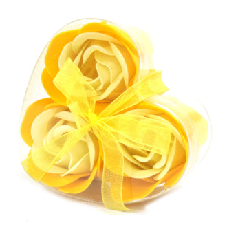 Set of 3 Soap Flower Heart Box - Spring Roses x4 Packs