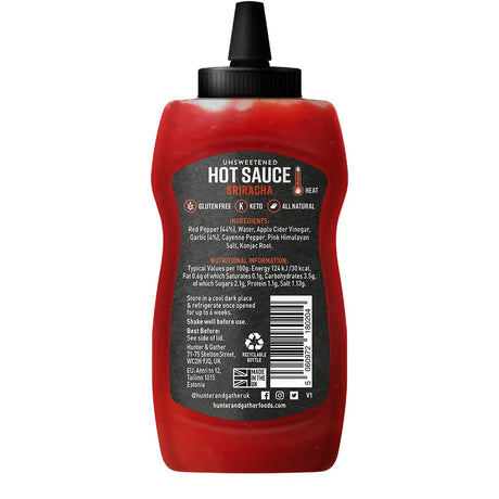 Hunter & Gather Unsweetened Sriracha Hot Sauce Squeezy 350g