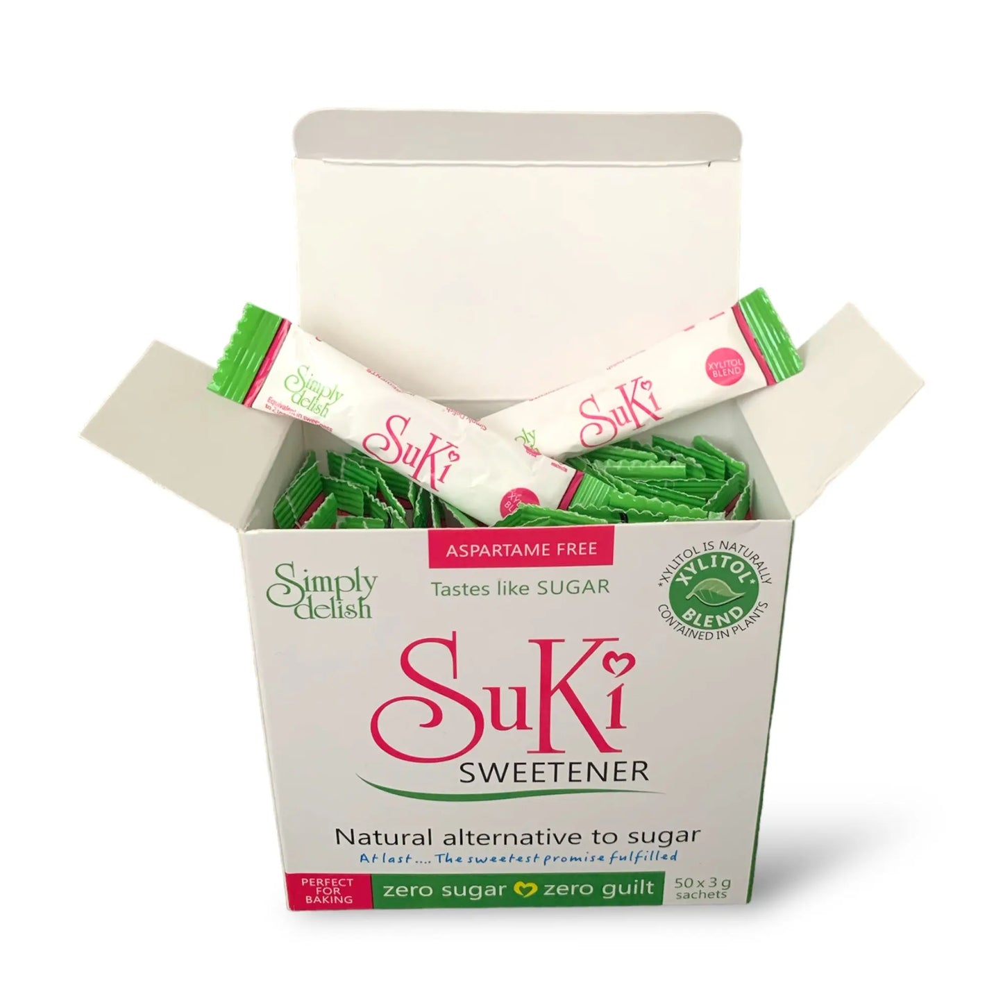 Simply delish Suki Xylitol and Stevia Sweetener Sachets 50x3g