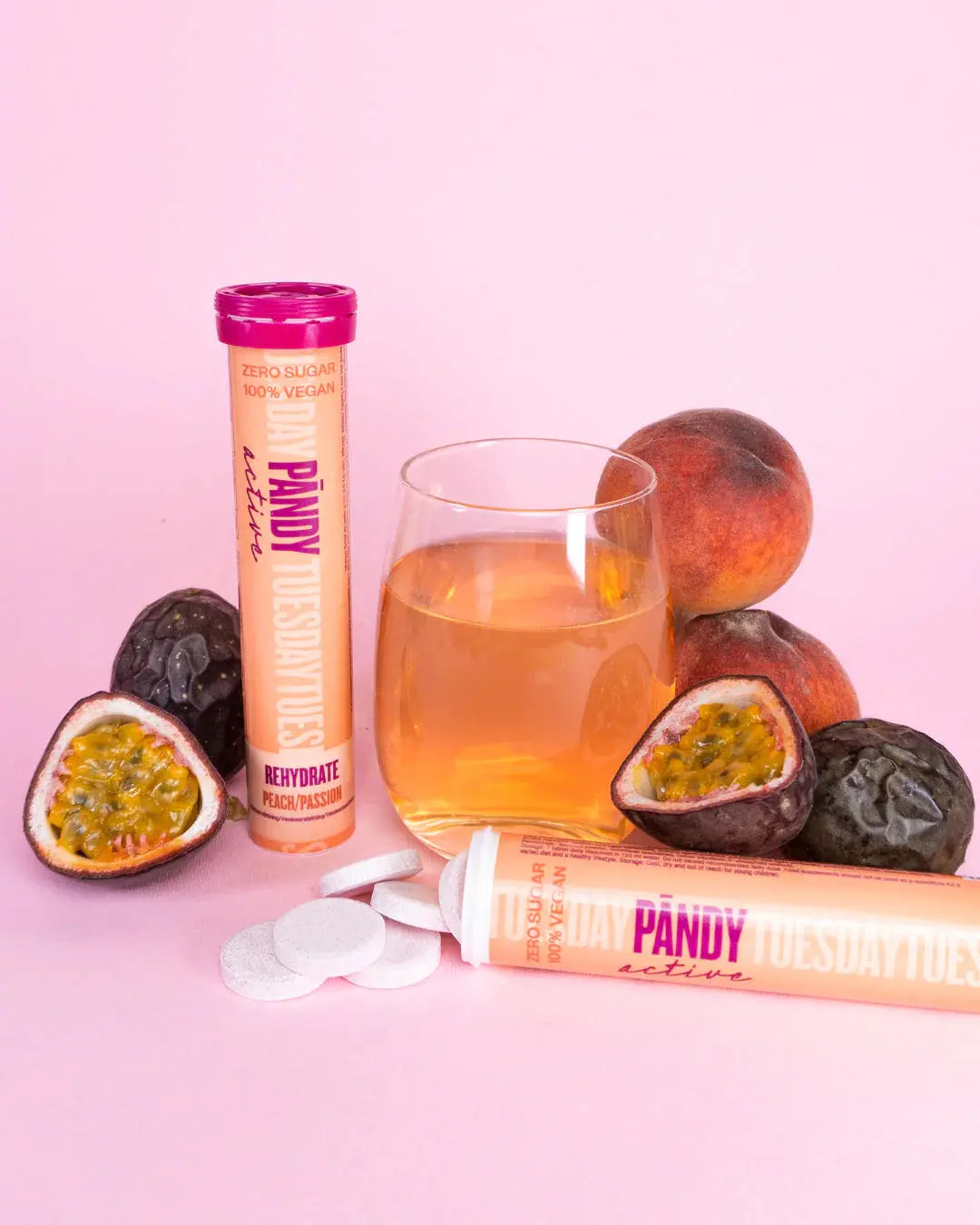 Pandy Rehydrate Effervescent Tablets - Passion/Peach