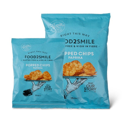 Food2Smile Vegan, Gluten-Free Popped Chips - Paprika 75g - Sweet Victory Products Ltd