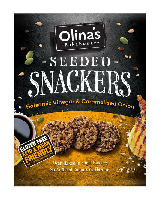 Olina's Bakehouse Seeded Snackers Balsamic Vinegar & Caramelised Onion 140g