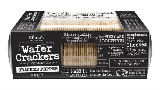 Olina's Low Carb Simply Wafer Crackers Cracked Pepper