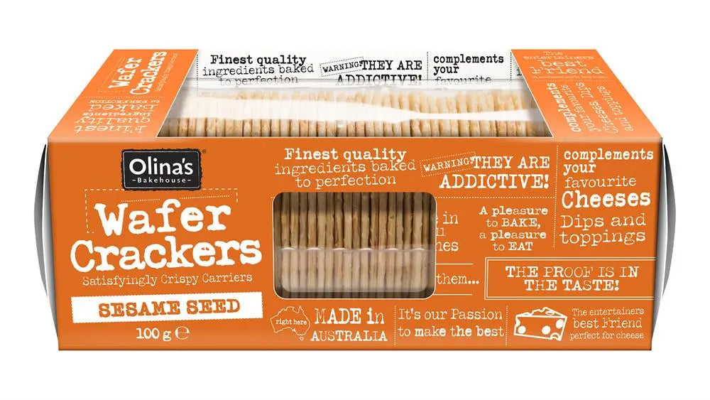 Olina's Low Carb Simply Wafer Crackers Sesame Seed
