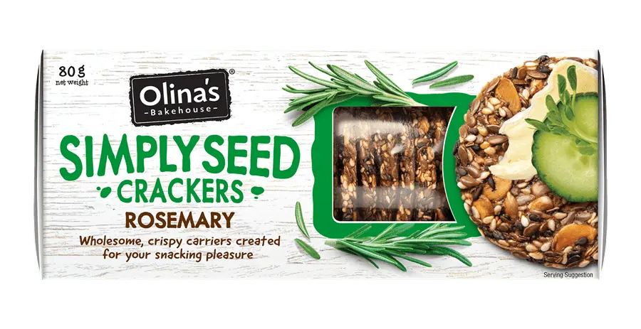 Olina's Keto and Low Carb Simply Seed Crackers Rosemary