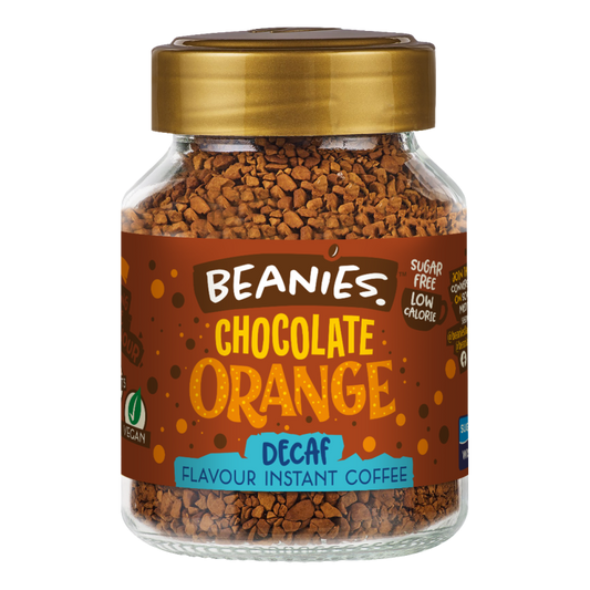 Beanies Flavoured Coffee Decaffeinated Chocolate Orange 50g - Sweet Victory Products Ltd