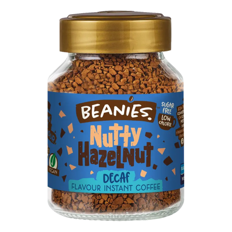Beanies Decaffinated Flavoured Coffee Nutty Hazelnut 50g - Sweet Victory Products Ltd