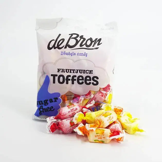 de Bron Sugar Free Mixed Fruit Juice Toffee Sweets 90g - Sweet Victory Products Ltd