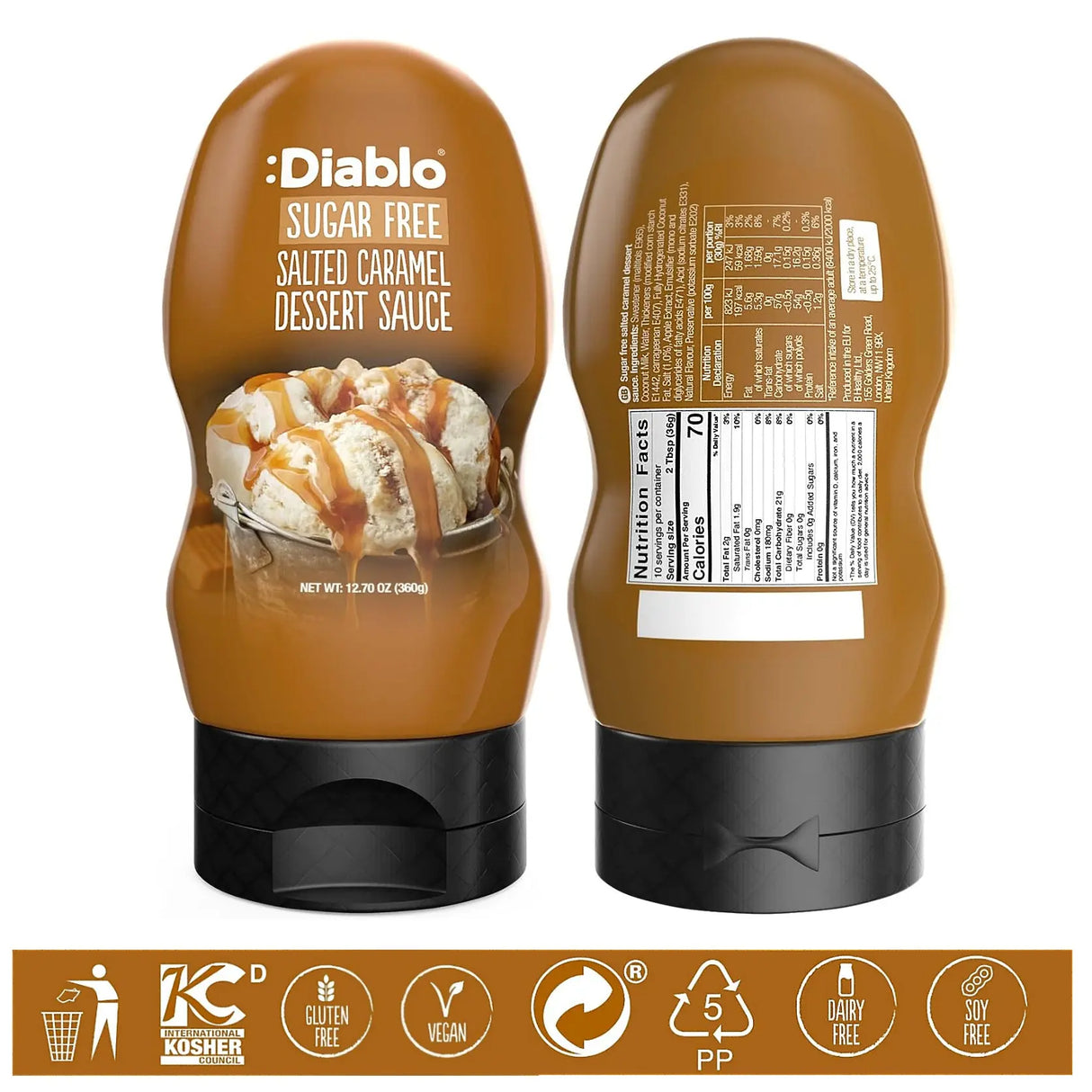 Diablo Sugar Free Dessert Sauce - Salted Caramel (taste) 290ml