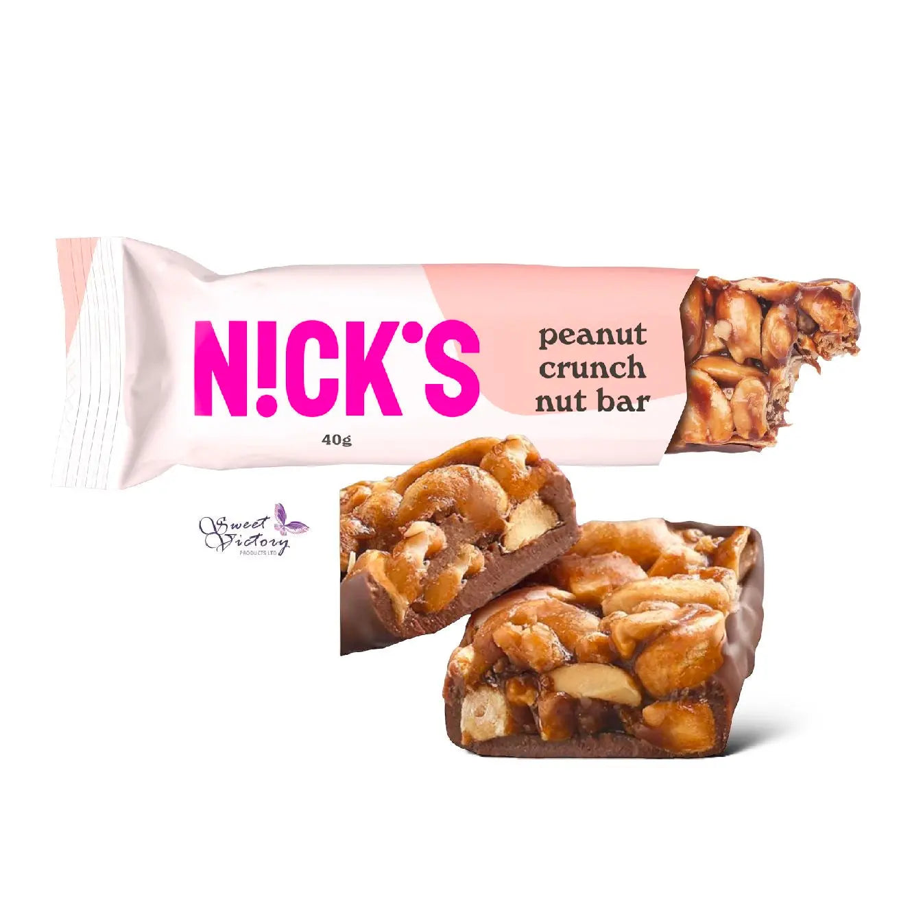 Nicks No Added Sugar Peanut Crunch Bar 40g - Sweet Victory Products Ltd