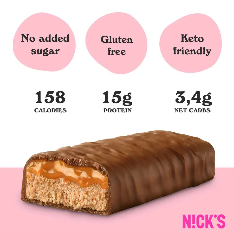 Nicks No Added Sugar Caramel Protein Bar 50g - Sweet Victory Products Ltd