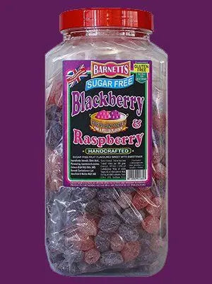 Barnetts Sugar Free Blackberry &amp; Raspberry Sweets 200g - Sweet Victory Products Ltd