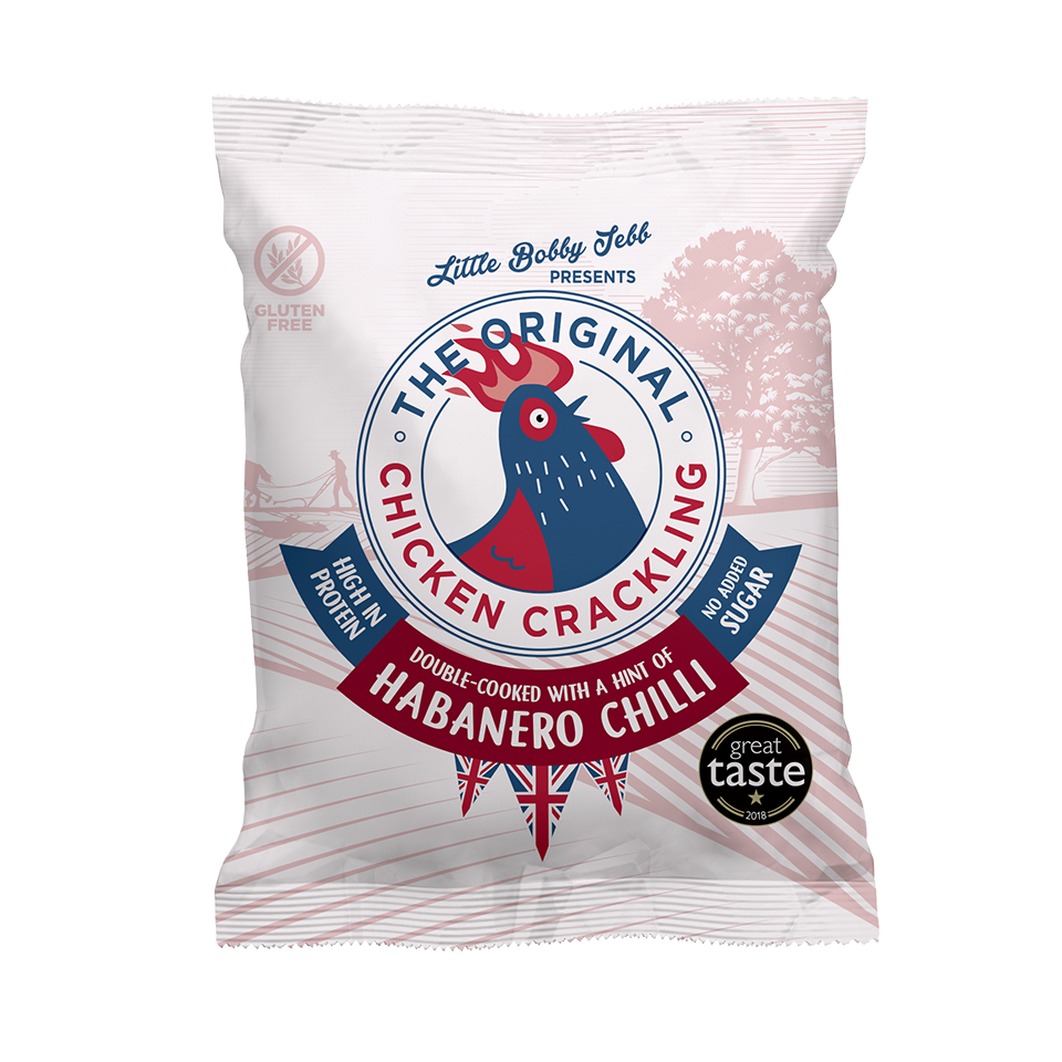Little Bobby Jebb Chicken Crackling IMPROVED - Habanero Chilli 30g - Sweet Victory Products Ltd