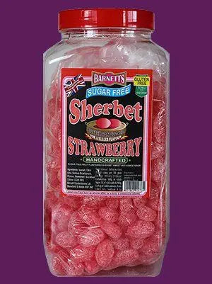 Barnett&rsquo;s Sugar Free Sherbet Strawberry Sweets 200g - Sweet Victory Products Ltd
