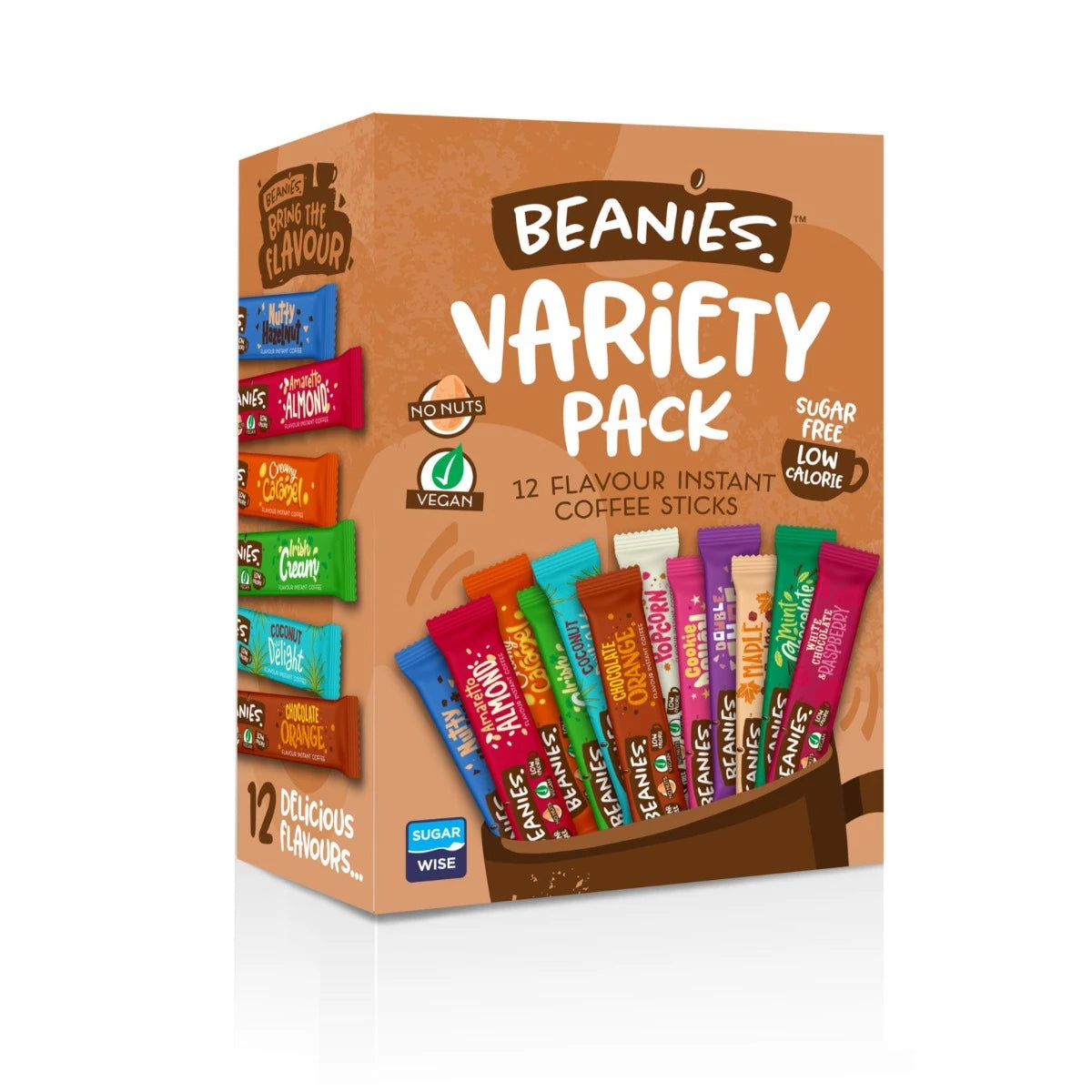 Beanies Coffee Variety Pack 12 Flavours Coffee Sticks 24g (12x2g) - Sweet Victory Products Ltd
