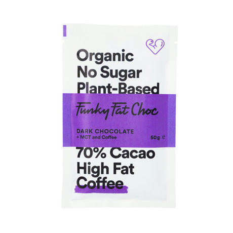 Funky Fat Foods Sugar Free Coffee Chocolate Bar 50g - Sweet Victory Products Ltd