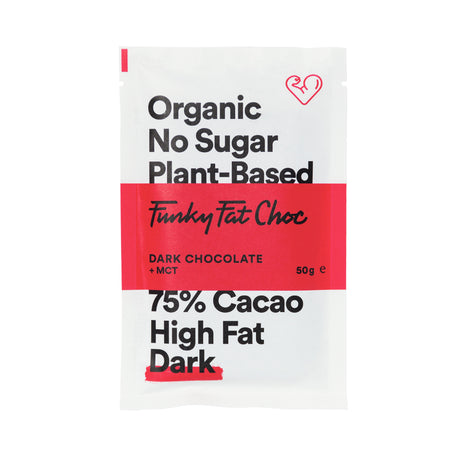 Funky Fat Foods Sugar Free Dark Chocolate Bar 50g BBE: 04/2023 - Sweet Victory Products Ltd