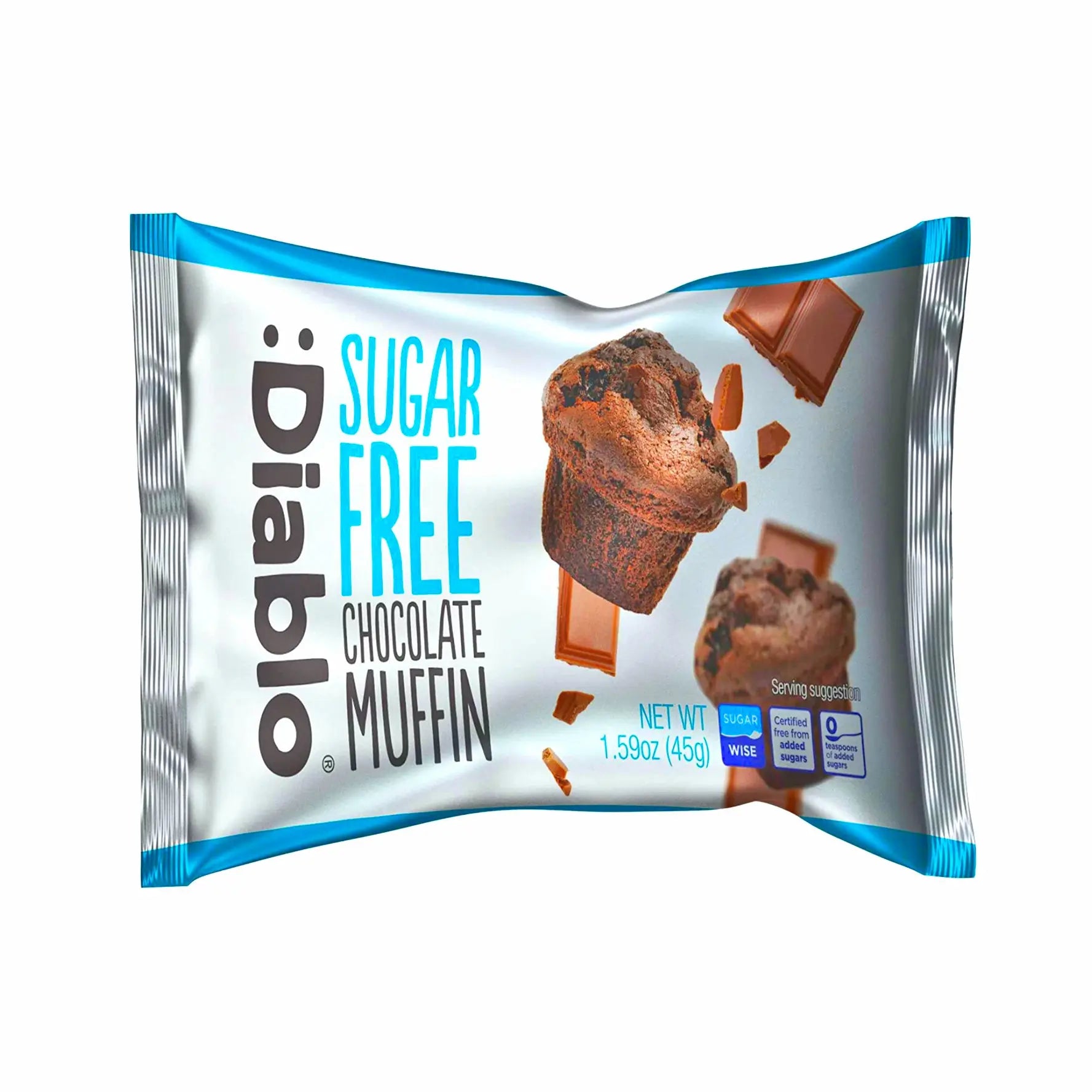 Diablo Sugar Free Chocolate Cake Muffin Cupcake 45g - Sweet Victory Products Ltd