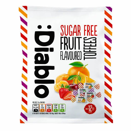 Diablo Sugar Free Mixed Fruit Toffee Sweets 75g - Sweet Victory Products Ltd